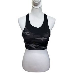 Athleta Freestyle Bikini Top Black Camo High Neck Women’s Size Large Padded